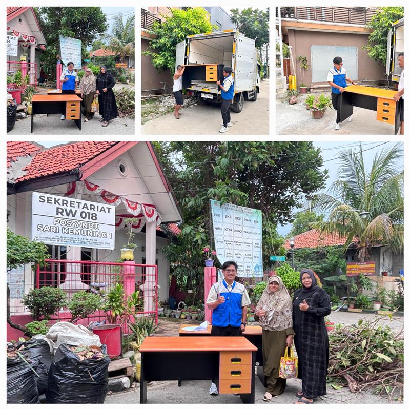 Program Sosial - Bantuan 2 Meja untuk Mendukung Kegiatan Posyandu Sarikemuning 1